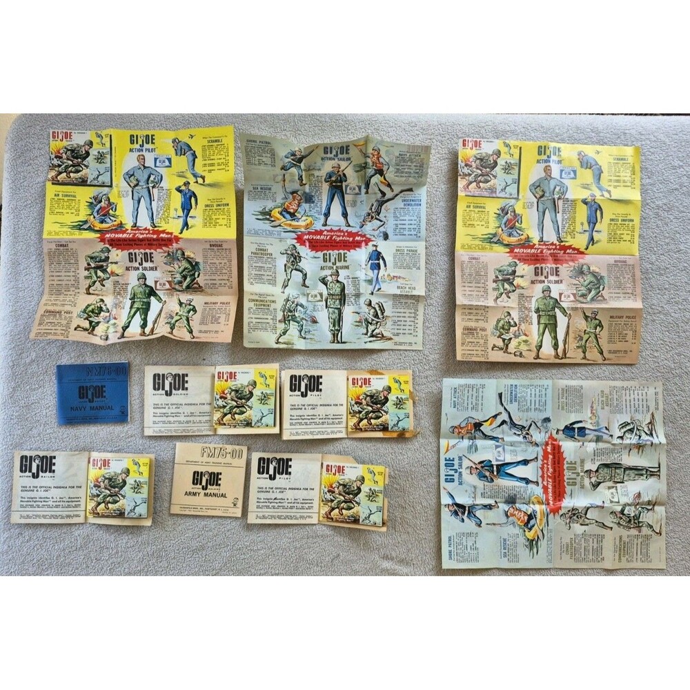 Vintage 1964 Hasbro GI Joe Paperwork Lot Catalogs Army Air Navy Manuals Original